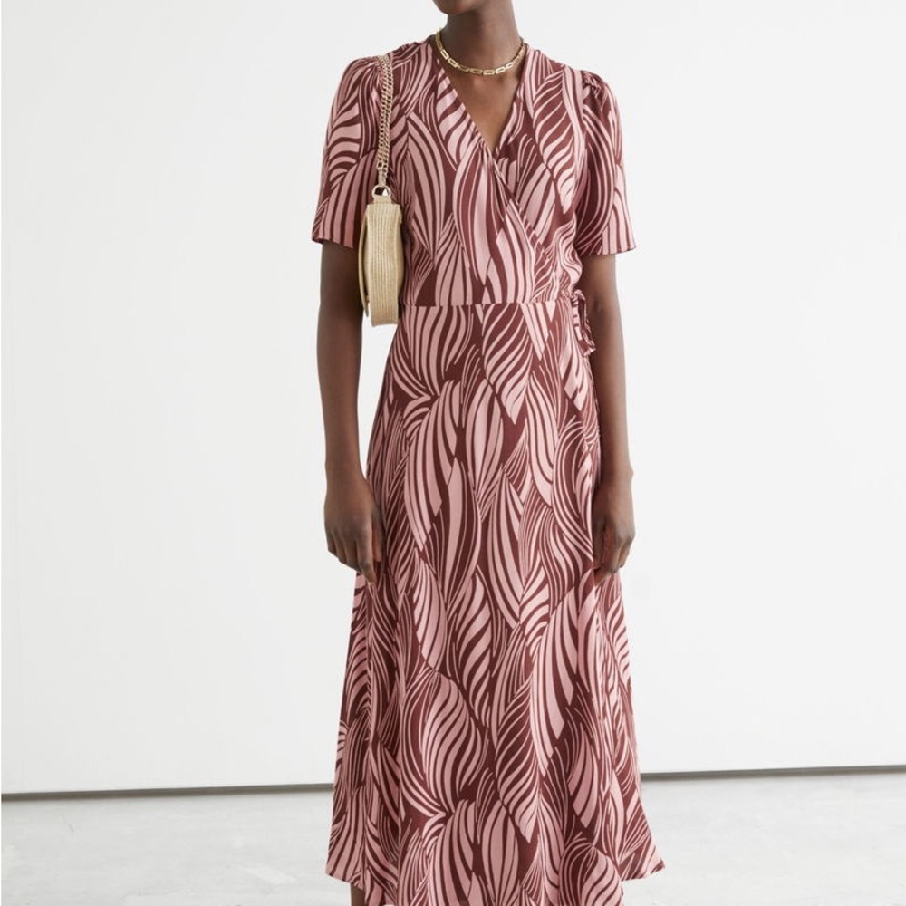 & Other Stories Pink and Brown Maxi Dress
